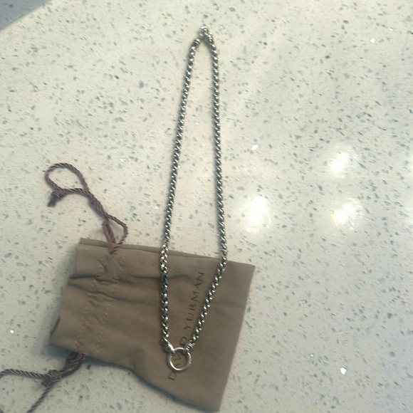 David Yurman sterling silver with diamonds 18 in necklace. - Picture 3 of 5